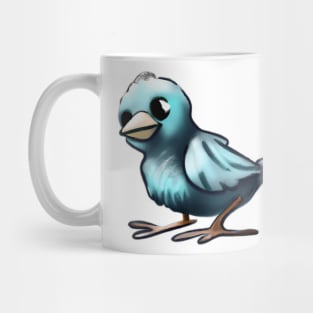 Cute Blue Bird Drawing Mug